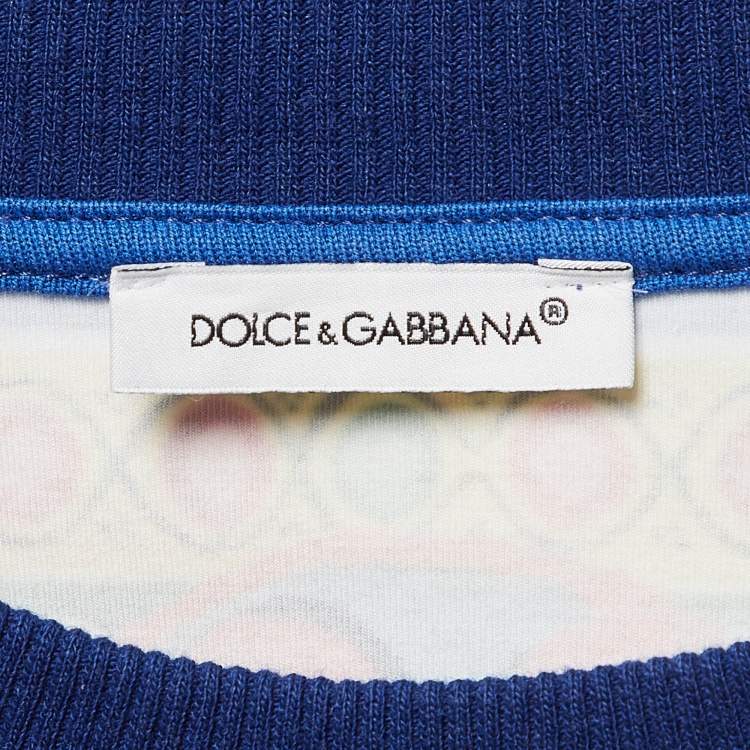 Pre Owned Dolce & Gabbana Pink Printed Cotton Jersey Long T-Shirt 10Y