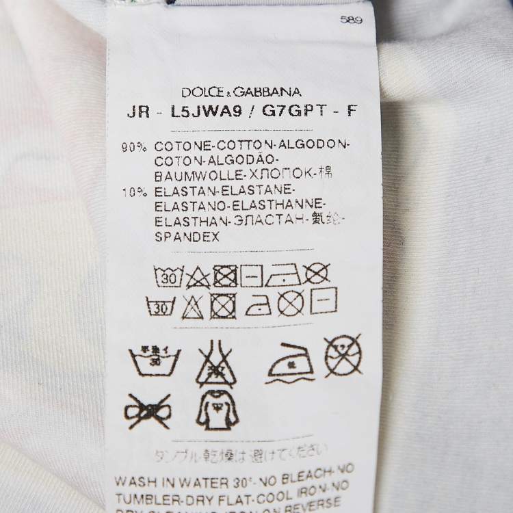 Pre Owned Dolce & Gabbana Pink Printed Cotton Jersey Long T-Shirt 10Y