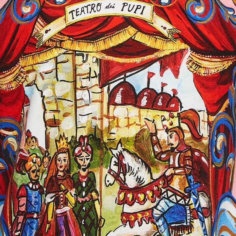 Pre Owned Dolce & Gabbana Pink Printed Cotton Jersey Long T-Shirt 10Y