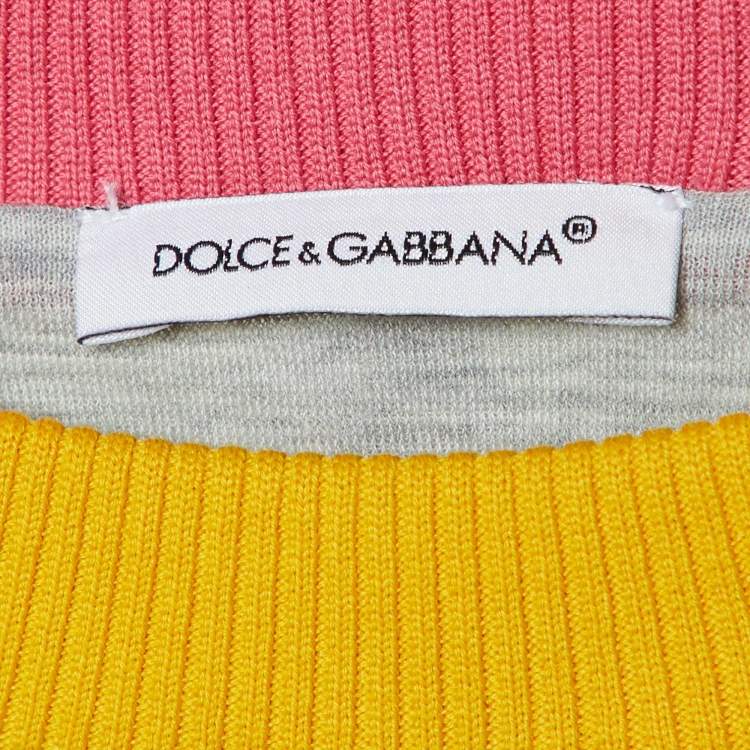 Pre Owned Dolce & Gabbana Multicolor Brocade Patchwork Jumper 5 Yrs