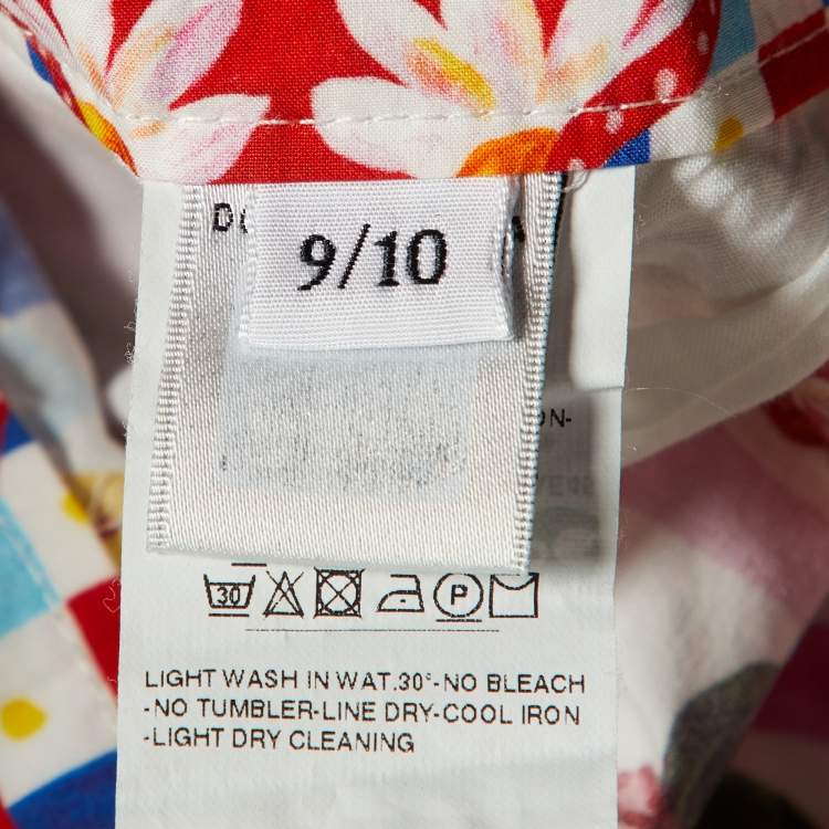 Pre Owned Dolce & Gabbana Kids Multicolor Majolica Print Cotton Shorts 9-10 Yrs