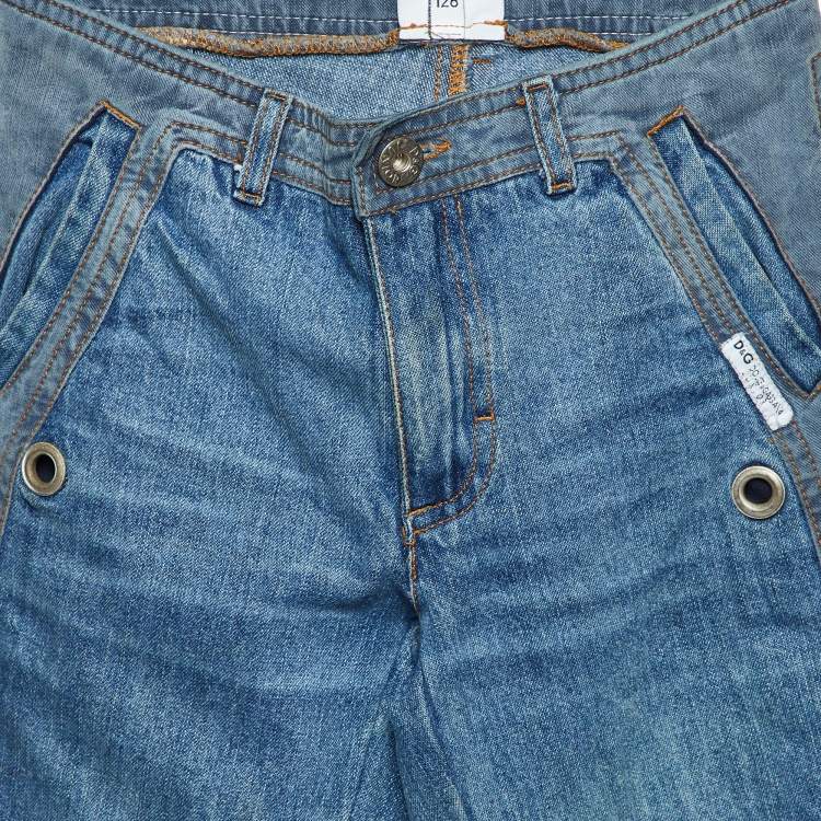 Pre Owned D&G Junior Blue Denim Straight Leg Jeans 8 Yrs 