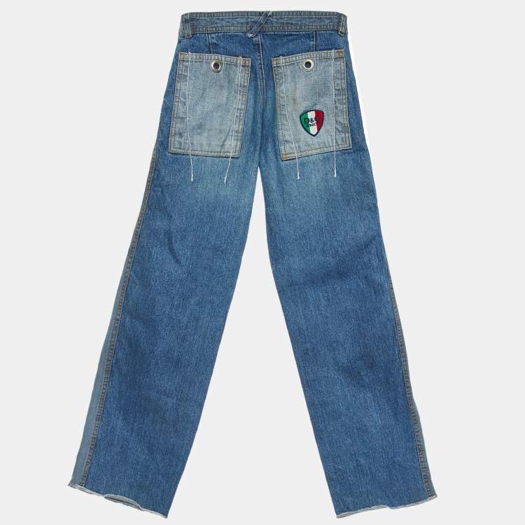 Pre Owned D&G Junior Blue Denim Straight Leg Jeans 8 Yrs 