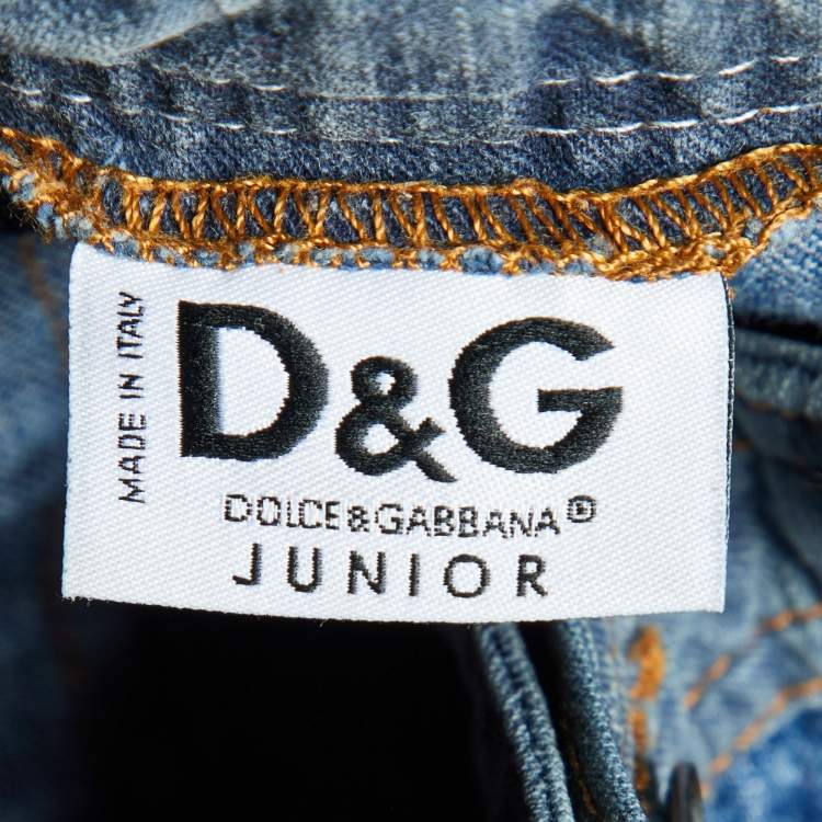 Pre Owned D&G Junior Blue Denim Straight Leg Jeans 8 Yrs 