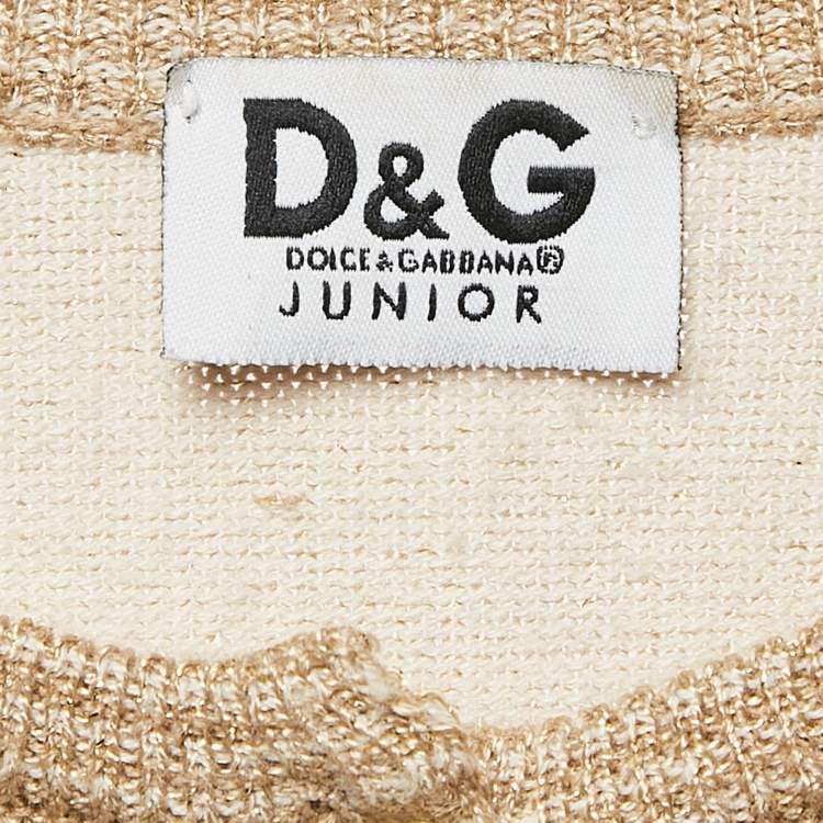 Pre Owned D&G Junior Gold Lurex Knit Button Front Cardigan S