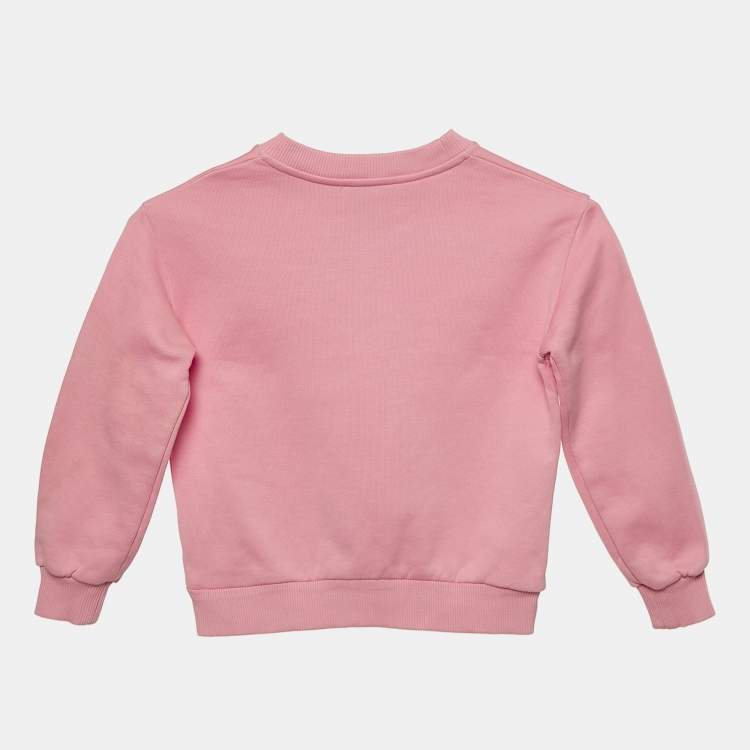 Pre Owned Dolce & Gabbana Kids Pink Cotton Crew Neck Sweatshirt 3 Yrs