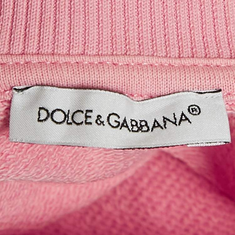 Pre Owned Dolce & Gabbana Kids Pink Cotton Crew Neck Sweatshirt 3 Yrs