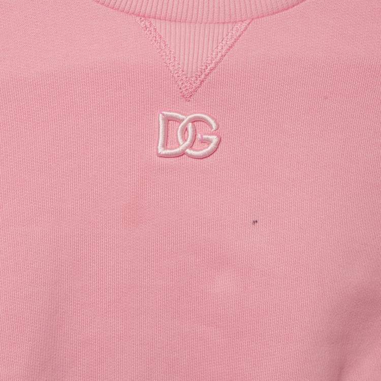 Pre Owned Dolce & Gabbana Kids Pink Cotton Crew Neck Sweatshirt 3 Yrs