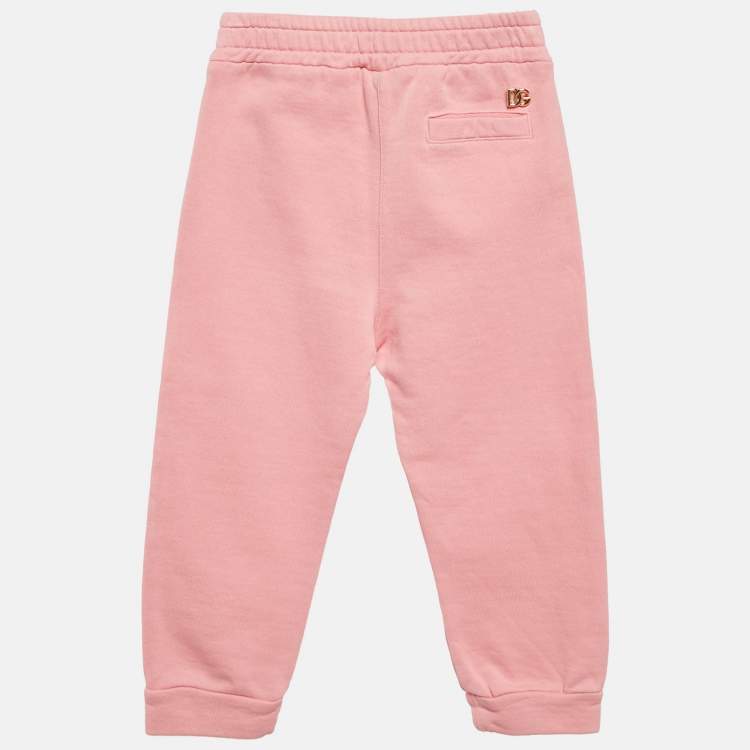 مملوكة مسبقًا Dolce & Gabbana Kids Pink Cotton Knit Trackpants 18-24 M