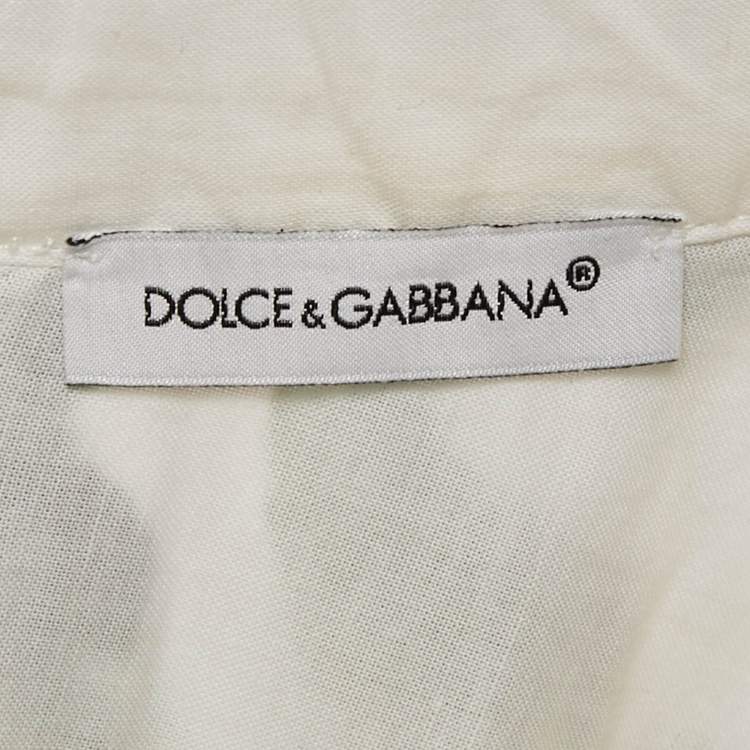 مملوكة مسبقًا Dolce & Gabbana Kids White Floral Print Cotton Tiered Skirt 11-12 Years