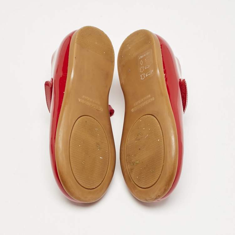 Pre Owned Dolce & Gabbana Red Patent Leather Ballet Flats Size 23