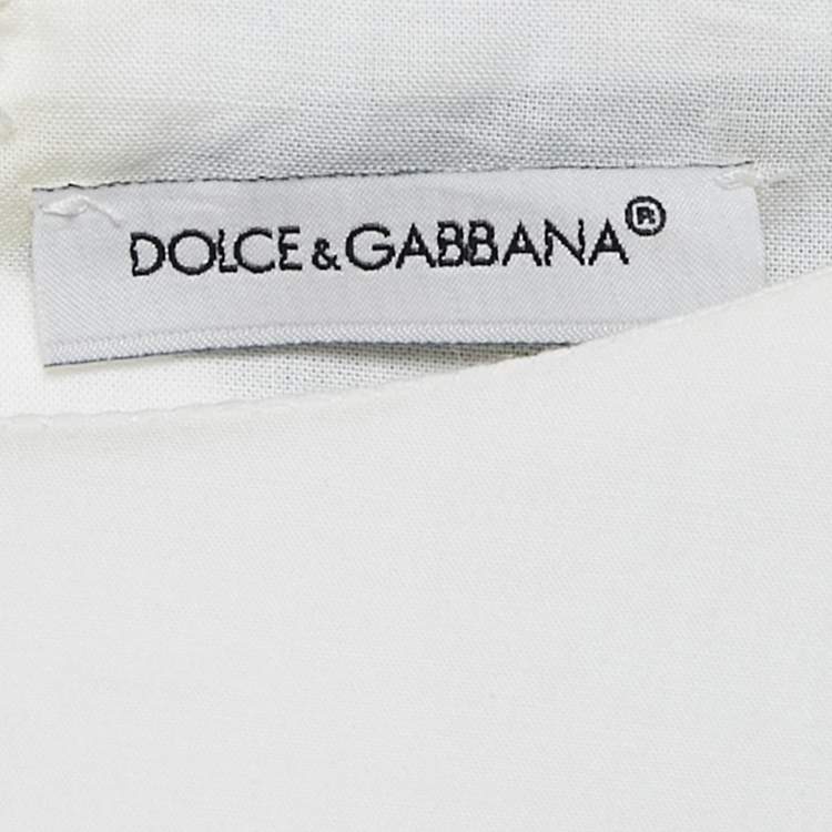 Pre Owned Dolce & Gabbana Kids White Floral Print Poplin Shirred Waist Midi Dress 11/12 Yrs