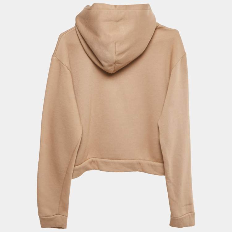 Pre Owned Dolce & Gabbana Beige Logo Studded and Embroidery Cotton Blend Hoodie 12 Yrs