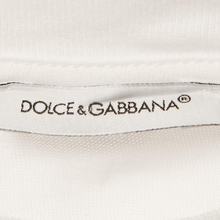 Pre Owned Dolce & Gabbana Kids White DG Charm Jersey T-Shirt 11/12 Yrs
