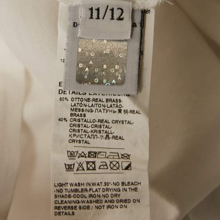 Pre Owned Dolce & Gabbana Kids White DG Charm Jersey T-Shirt 11/12 Yrs