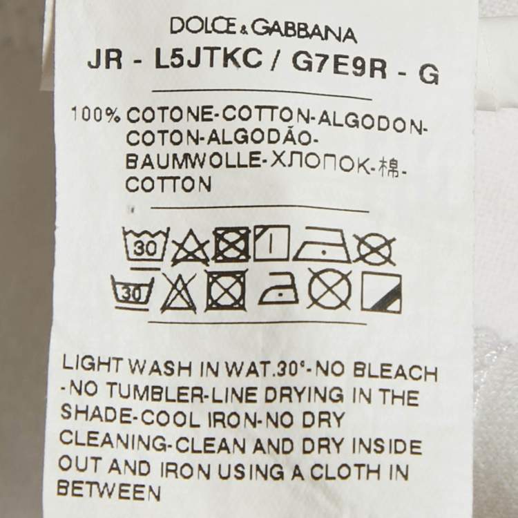 Pre Owned Dolce & Gabbana Kids White Majolica Print Cotton T-Shirt 12+ Years