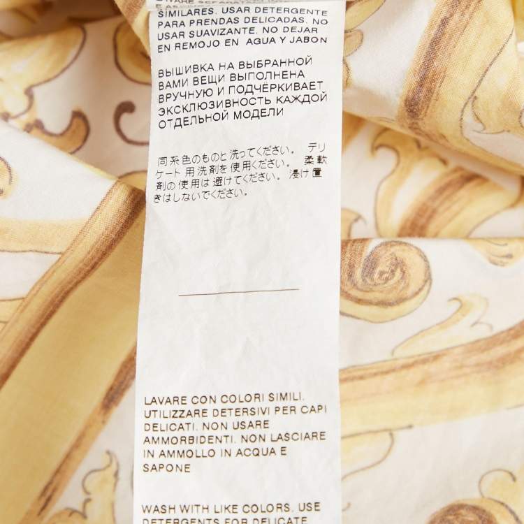 Pre Owned Dolce & Gabbana Kids Yellow Majolica Print Poplin and Jersey Dress 11/12 Yrs