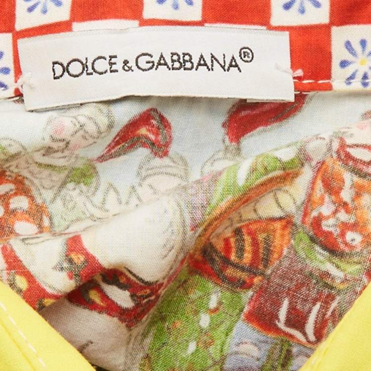 Pre Owned Dolce & Gabbana Kids Multicolor Carretto Print Cotton Top & Shorts Set 7/8 ,6 Yrs