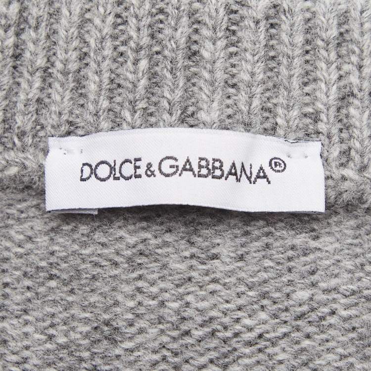 Pre Owned Dolce & Gabbana Grey Intarsia Wool Knit Sweater 6Yrs