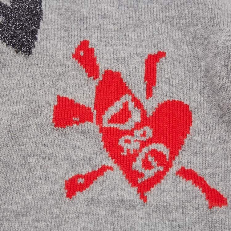 Pre Owned Dolce & Gabbana Grey Intarsia Wool Knit Sweater 6Yrs