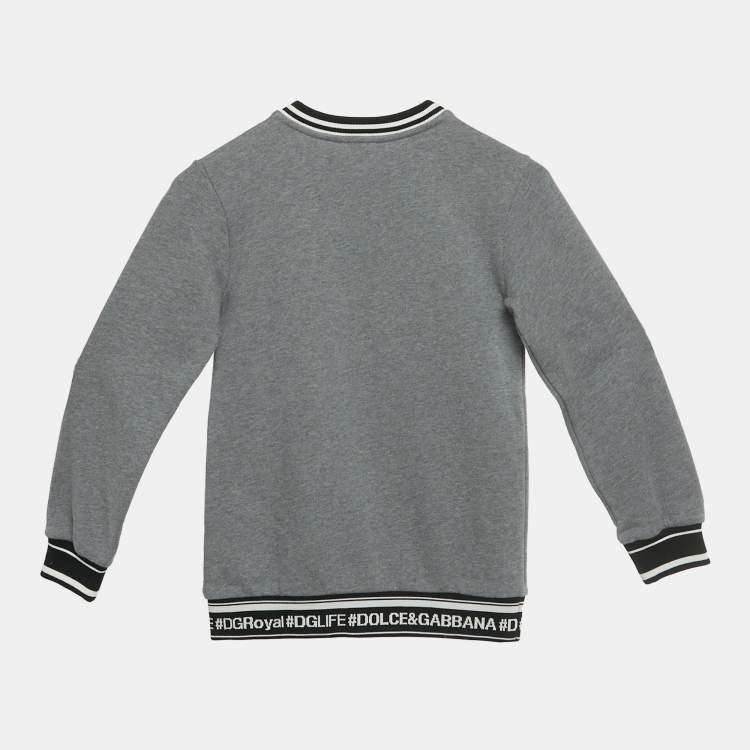 Pre Owned Dolce & Gabbana Kids Grey Queen Applique Sweatshirt 6Yrs