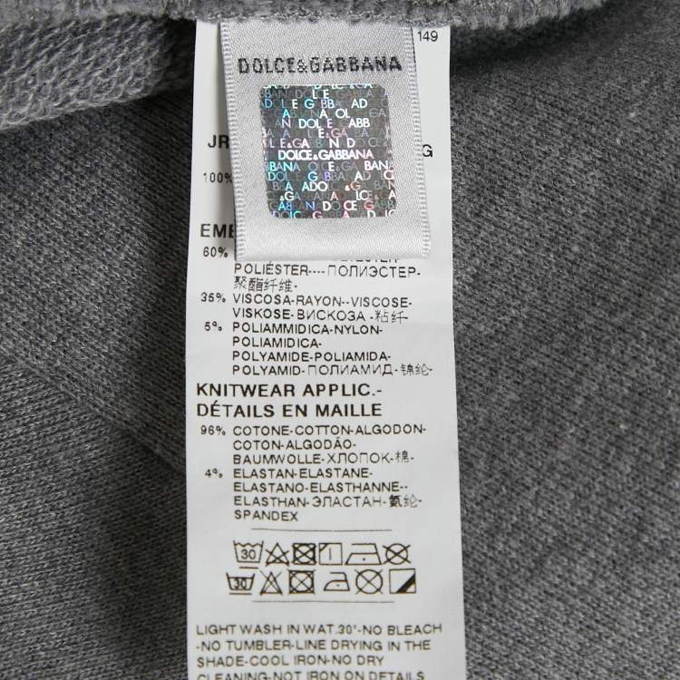 Pre Owned Dolce & Gabbana Kids Grey Queen Applique Sweatshirt 6Yrs