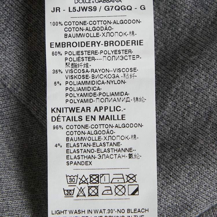 Pre Owned Dolce & Gabbana Kids Grey Queen Applique Sweatshirt 6Yrs