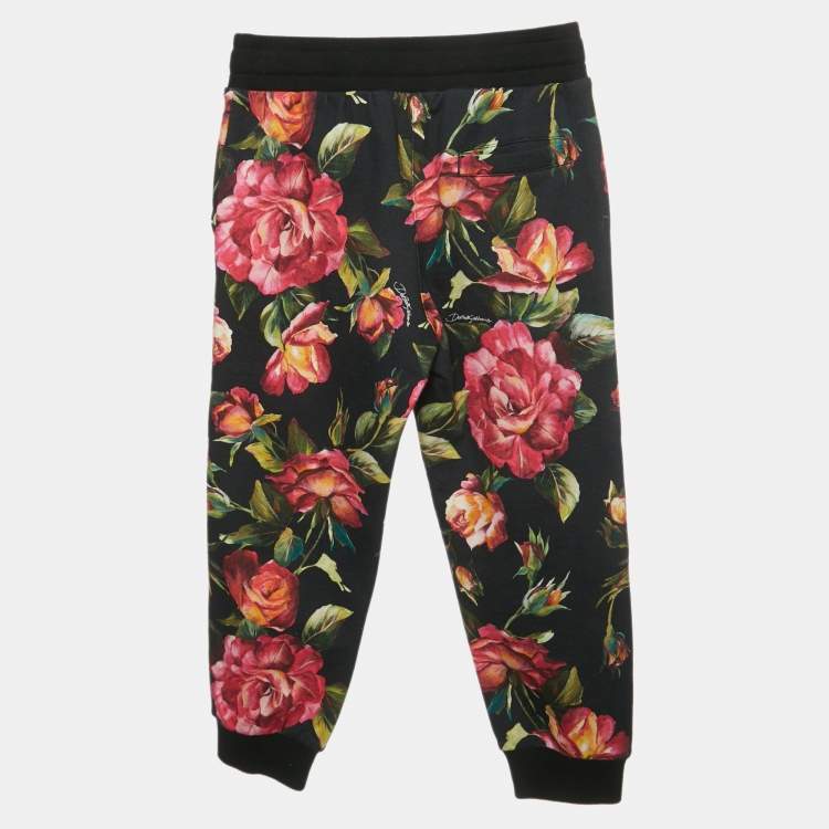 Pre Owned Dolce & Gabbana Kids Black Floral Print Cotton 3 Piece Set 4/6 Yrs