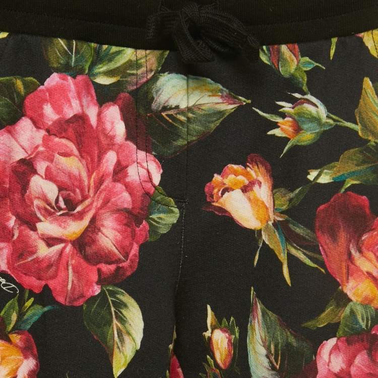 Pre Owned Dolce & Gabbana Kids Black Floral Print Cotton 3 Piece Set 4/6 Yrs