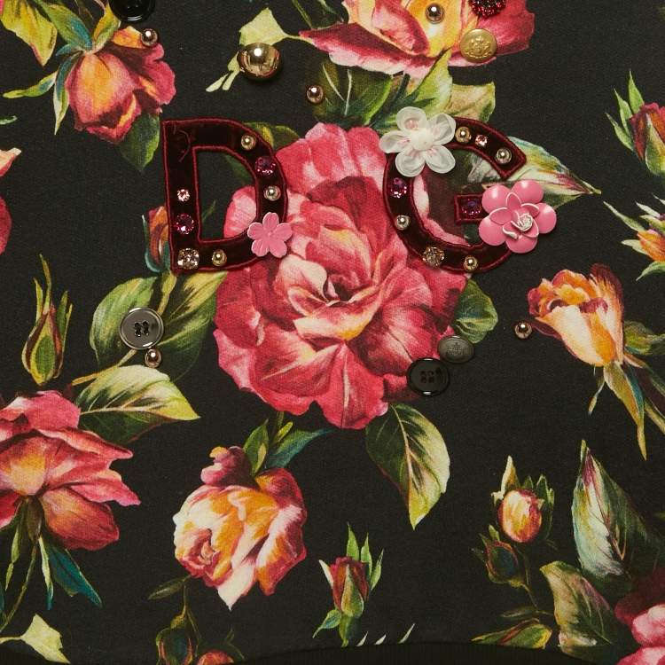 Pre Owned Dolce & Gabbana Kids Black Floral Print Cotton 3 Piece Set 4/6 Yrs