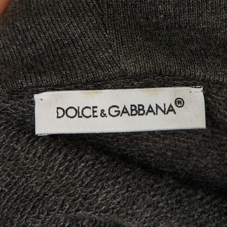 Pre Owned Dolce & Gabbana Kids Grey Cotton Hooded Jacket Size 11/12 Yrs