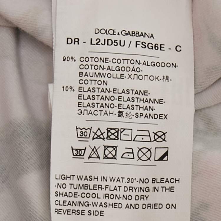 Pre Owned Dolce & Gabbana White Carnation Printed Stretch Cotton Dress 12-18 months