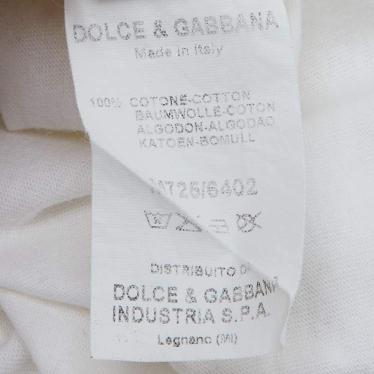 Pre Owned D&G Junior White Logo Print Cotton Full Sleeve T-Shirt 5Y