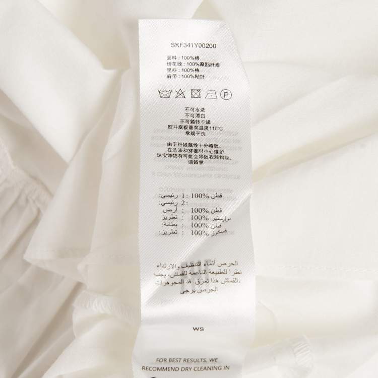 Pre Owned Self-Portrait White Embroidered Cotton Smocking Dress 6-7Yrs