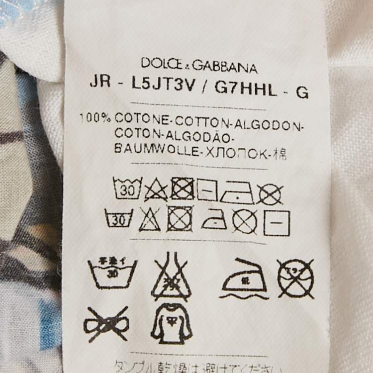 Pre Owned توب قطن مطبوع فينيسيا أزرق دولتشي وغابانا 8 سنوات