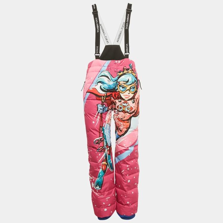 Pre Owned Dolce & Gabbana Kids Pink Synthetic Down Ski Jumpsuit 11/12Yrs