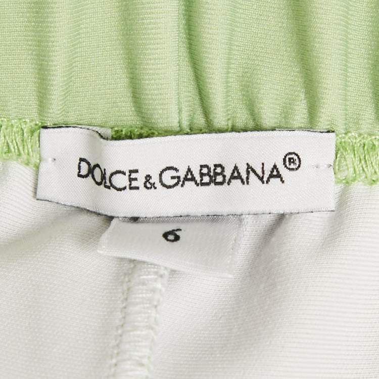 Pre Owned Dolce & Gabbana Kids Green Orange Print Jersey Pants 6Yrs