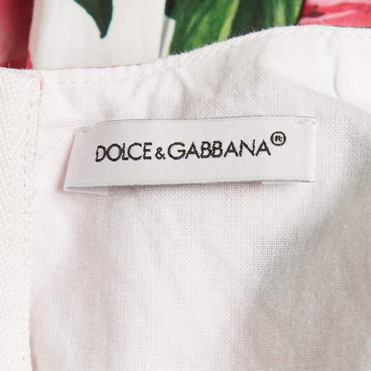 Pre Owned Dolce & Gabbana Kids Pink Floral Print Poplin Dress 4Yrs
