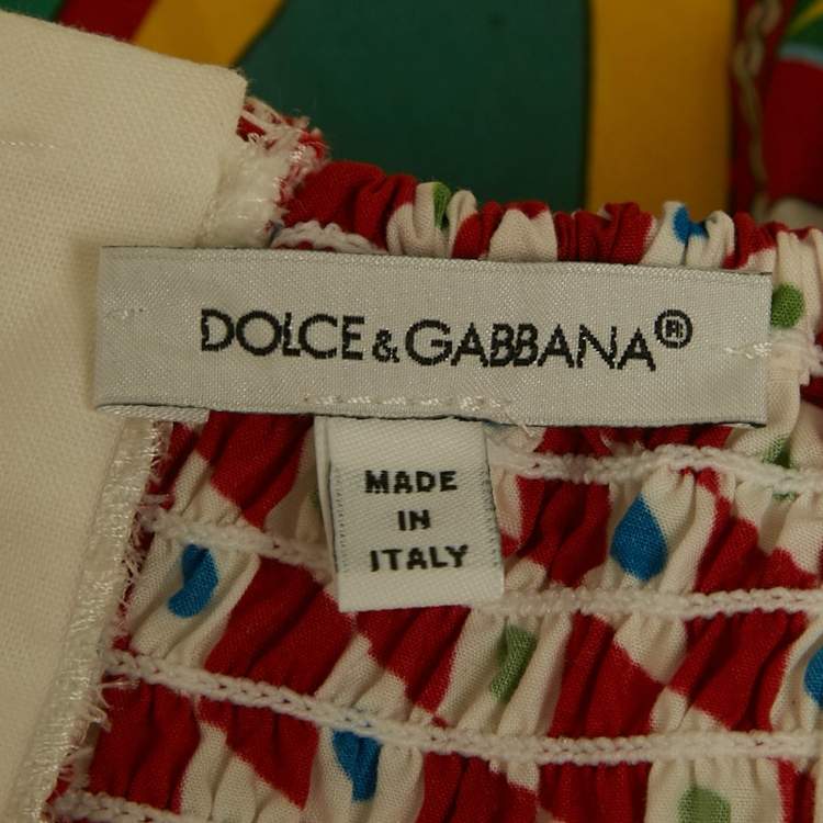 Pre Owned Dolce & Gabbana Kids Multicolor Carretto Psichedelic Print Poplin Dress Set 18-24M