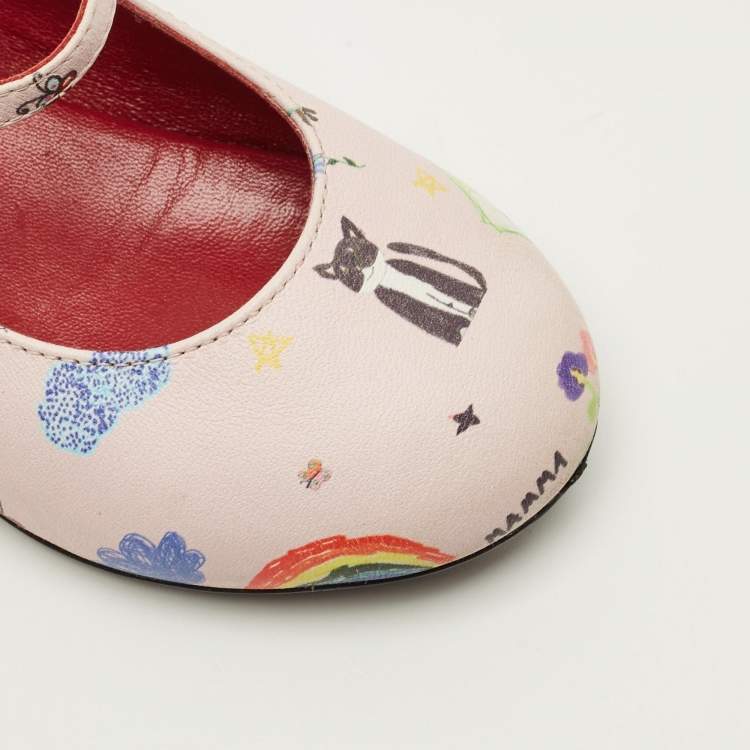 Pre Owned Dolce & Gabbana Back To School Size 26 Pink Leather Ballet Flats