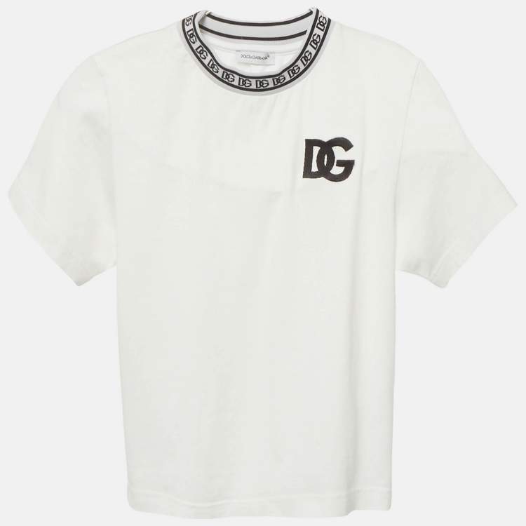 Pre Owned Dolce & Gabbana Kids White/Black Logo Print Cotton Set 2Yrs