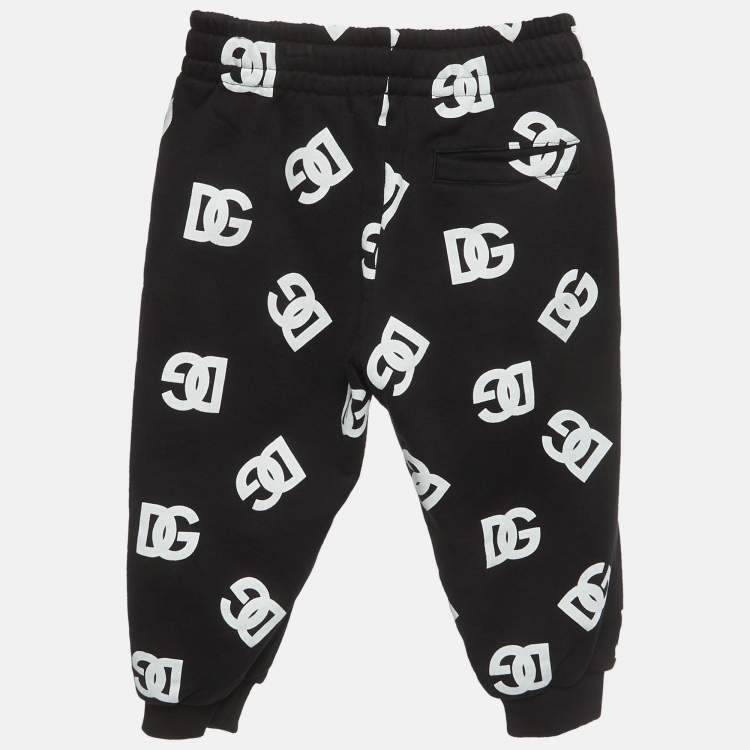 Pre Owned Dolce & Gabbana Kids White/Black Logo Print Cotton Set 2Yrs