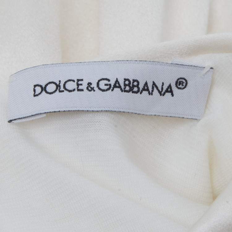 مملوكة مسبقًا Dolce & Gabbana Kids Off White Jersey and Duchess Midi Dress Set 12-18M