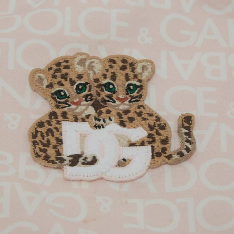 Pre Owned Dolce & Gabbana Kids Pink Logo Print Cotton Dress 18-14M