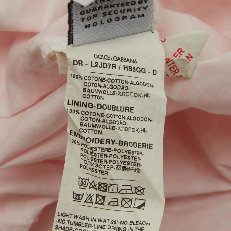 Pre Owned Dolce & Gabbana Kids Pink Logo Print Cotton Dress 18-14M