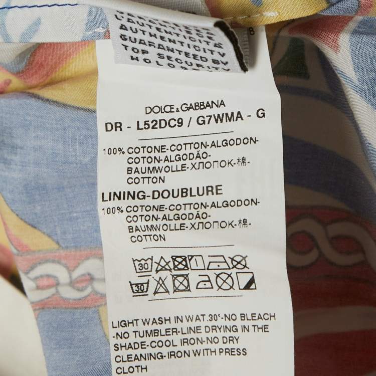 Pre Owned Dolce & Gabbana Kids Multicolour Carretto Print Cotton Flared Dress 7/8 Yrs