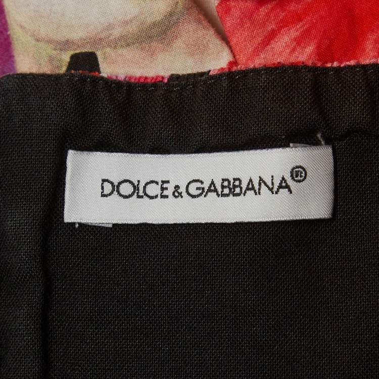 Pre Owned Dolce & Gabbana Kids Multicolour Garden Print Cotton Flared Dress 7/8 Yrs