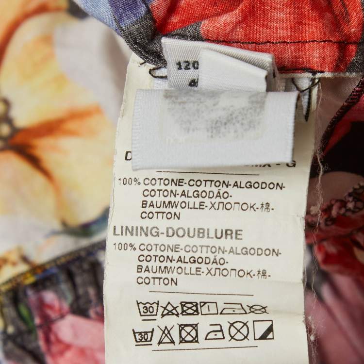 Pre Owned Dolce & Gabbana Kids Multicolour Garden Print Cotton Flared Dress 7/8 Yrs