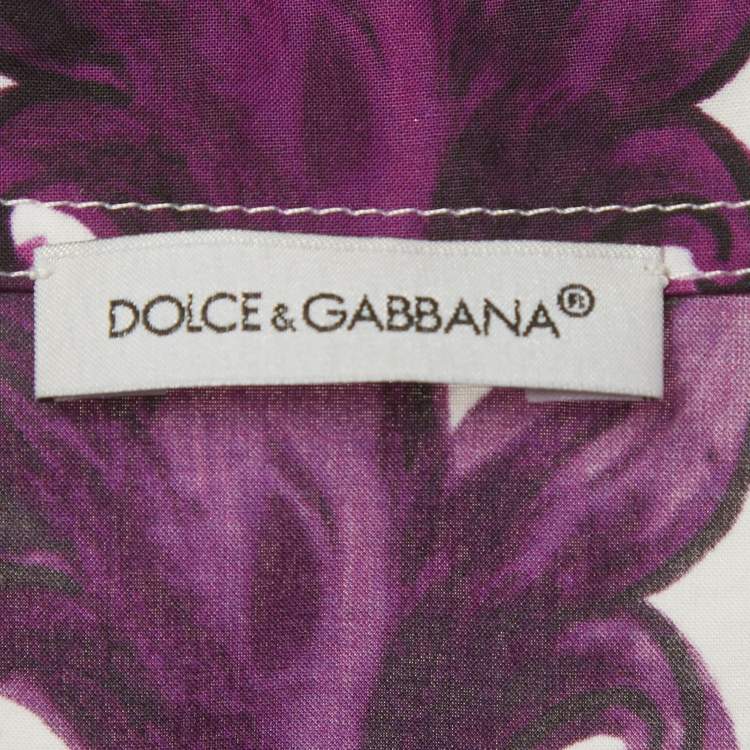 Pre Owned Dolce & Gabbana Kids White Majolica Print Cotton Top & Skirt Set 9/10 Yrs