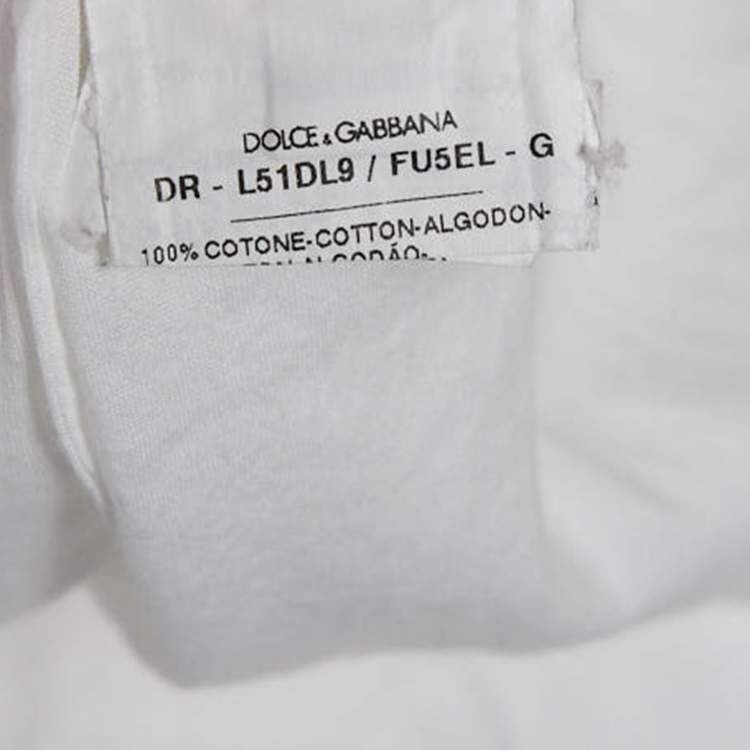 Pre Owned Dolce & Gabbana White Cotton Lace Trimmed Dress (11-12 Yrs)